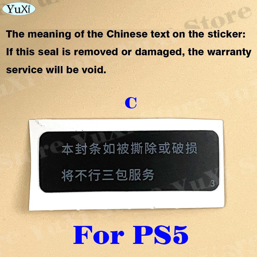 Console Seal Warranty Sticker Kit for PS4 Pro, PS4 Slim, PS5, PS3 | Game Console Label & detail view
