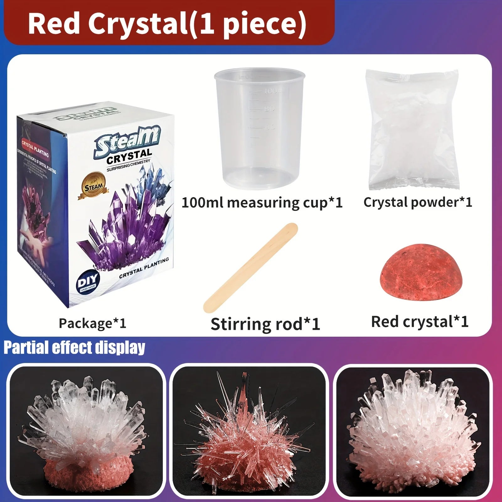 Science education toys, crystal growth and planting, educational puzzle toys, DIY crysta detail view