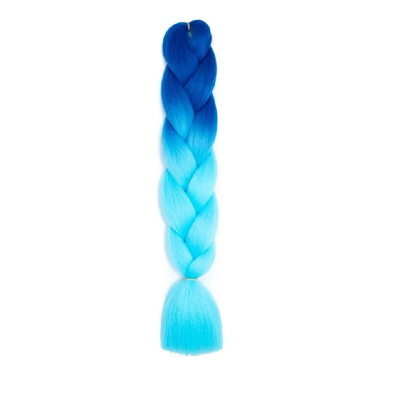 Synthetic 24Inch Jumbo Braids Extensions Long Yaki Straight Braiding Hair Afro Ombr additional angle
