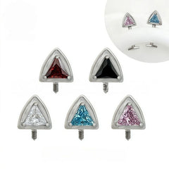 G23 Titanium 16G Cat Ear Labret Helix Tragus Cartilage Flat Back Earrings with CZ - Internal Thread
