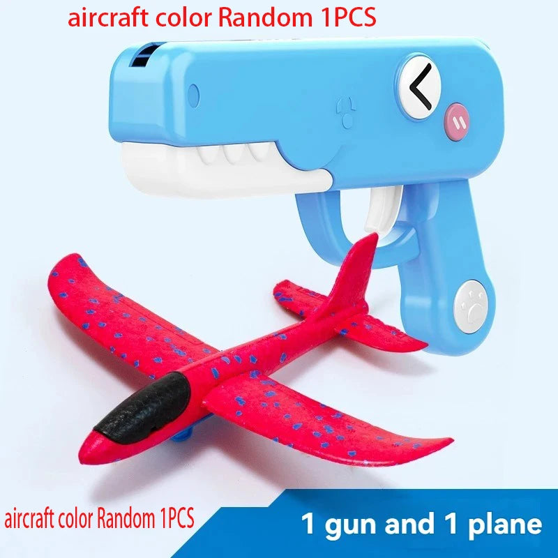 Foam Plane Launcher Toy | Outdoor Glider Flight Throw Gun for Kids alternate view