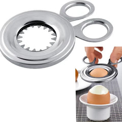 Egg Opener Scissors | Stainless Steel Kitchen Egg Slicer and Cutter Tool close-up view