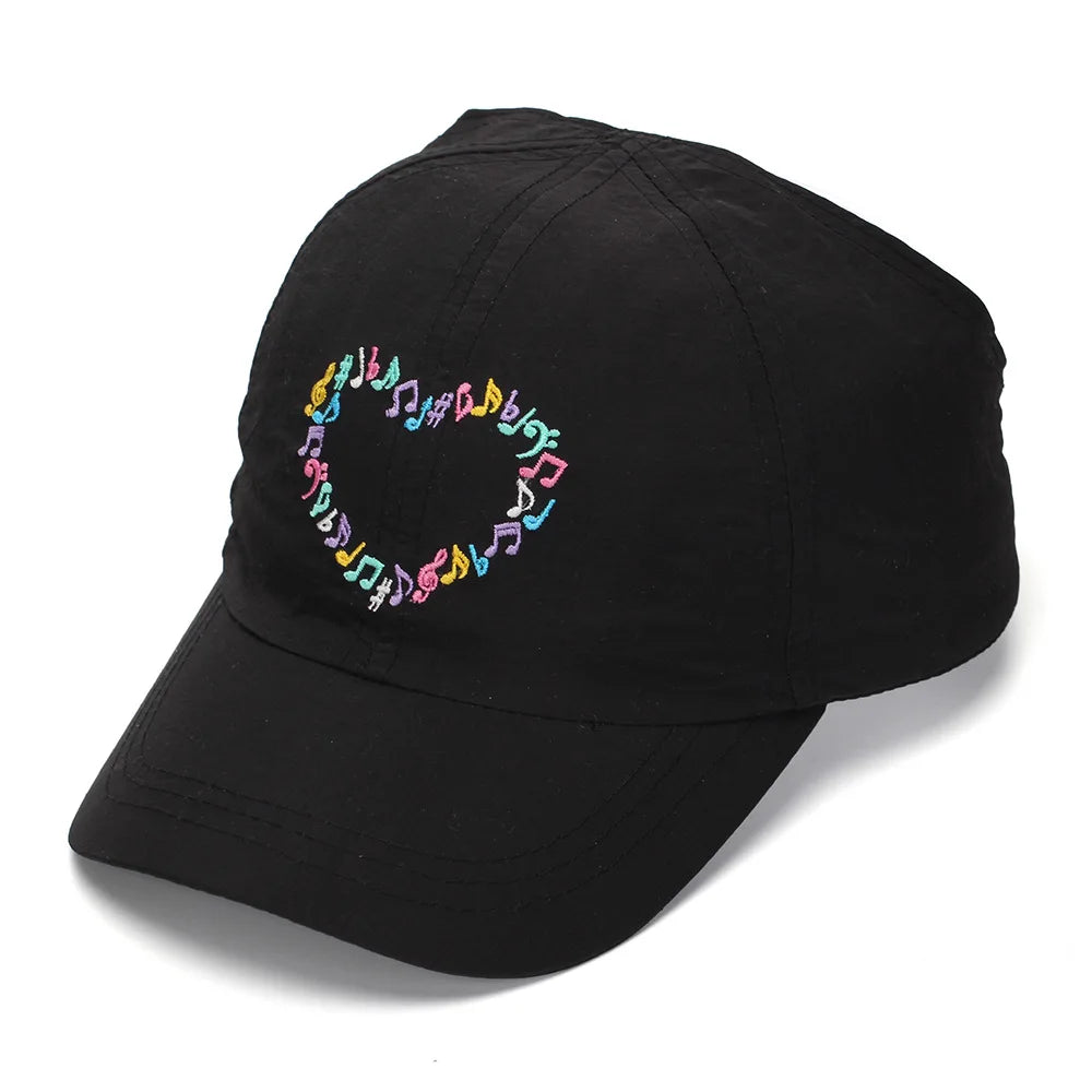 Embroidery Heart Children Baseball Cap for Girls | Ponytail Friendly Sun Hat additional angle