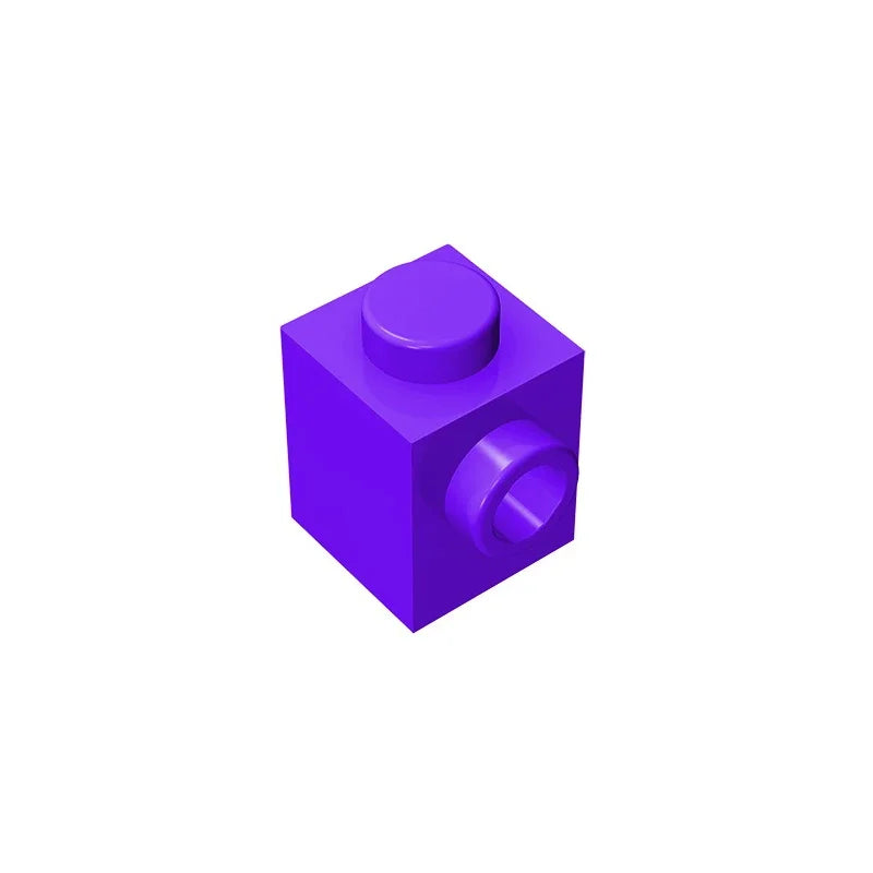 Gobricks GDS-635 BRICK 1X1 W. 1 KNOB | Single Side Bump Building Block Compatible w additional angle