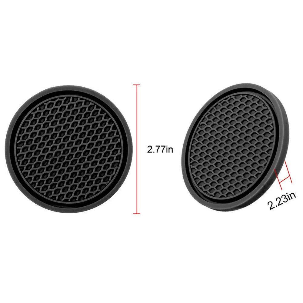 Car Cup Holder Coasters Non-Slip Rhinestone Rubber Pad 2 Pcs additional angle