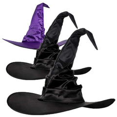 Halloween Witch Hat Black Folds Wizard Hats