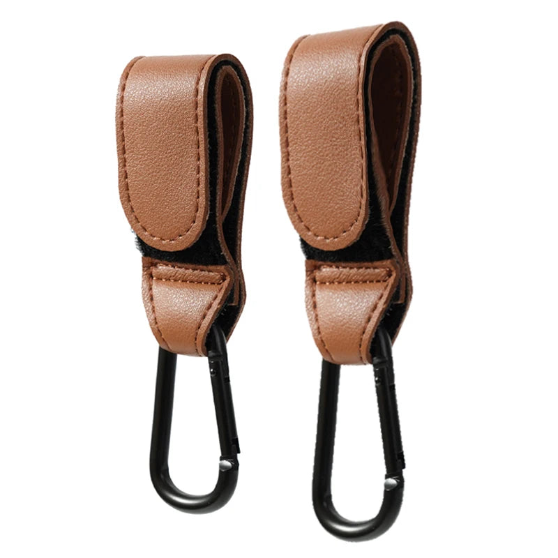 Baby Stroller Hook PU Leather Pram Hanger additional angle