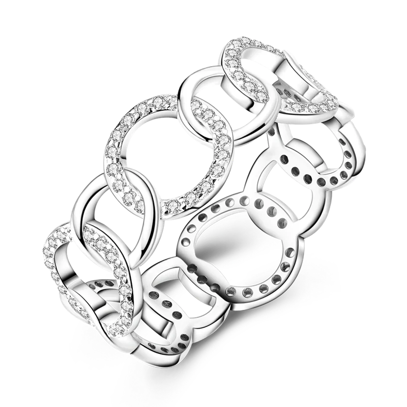 Daisy 925 Sterling Silver Wedding Ring | Sparkling Zircon Engagement Jewelry detail view