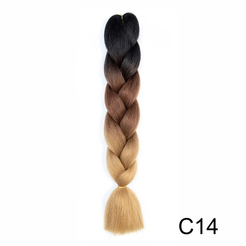 Synthetic Jumbo Braids Hair 24Inch Braiding Hair Extensions Ombre Fake Hair For Crochet detail view