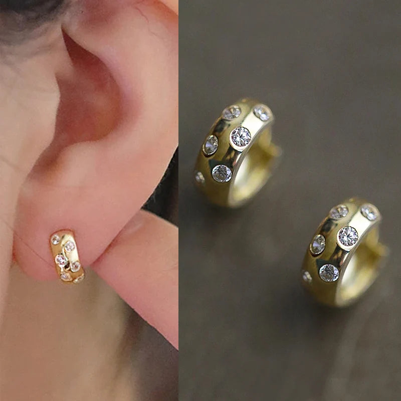 Geometric Metal Hoop Earrings for Women | Trendy Fashion Jewelry Set close-up view