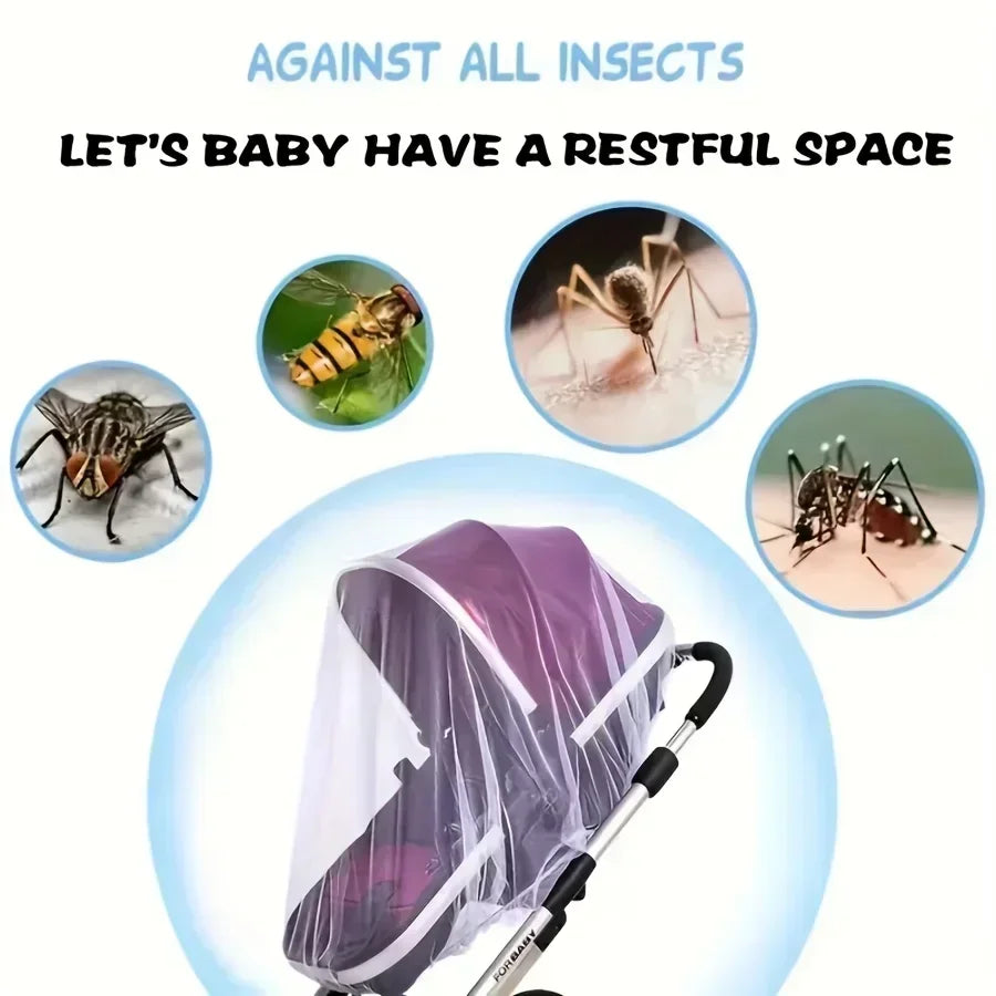 Baby Stroller Mosquito Net with Full Coverage | Sunshade and Windshield Mesh lifestyle view