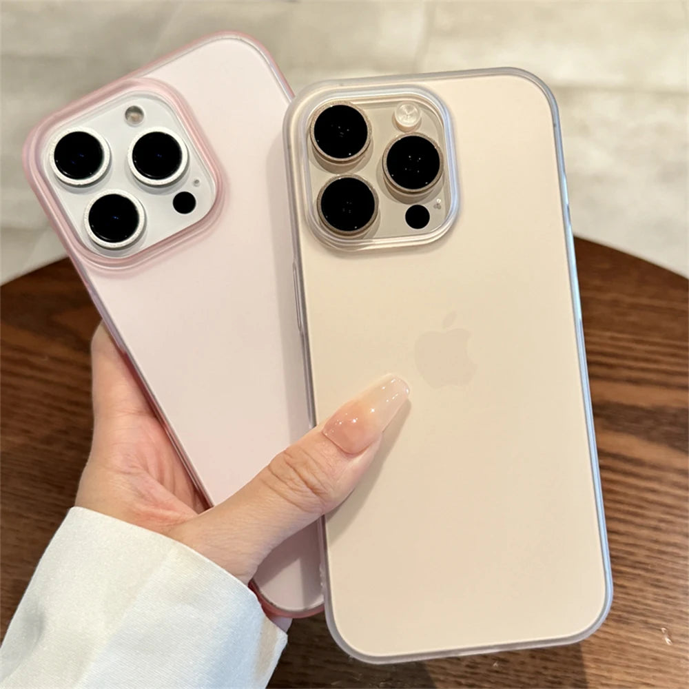 Soft Matte Candy Transparent Phone Case For iPhone 18 17 16 15 14 Pro Max Plus 13 12 11 detail view