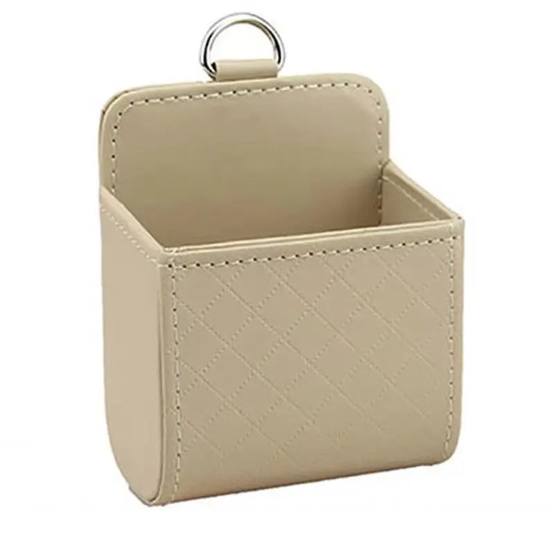 1pc Car Storage Bag Car Air Outlet Debris Bag For Mobile Phone Key Sunglasses Vent Dashboard Tidy Hanging Leather Organizer Box