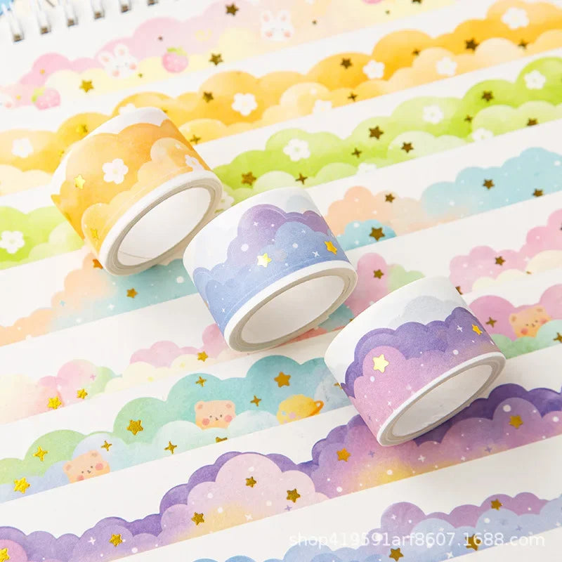 Kawaii Gradient Clouds Washi Tapes | DIY Scrapbooking and Journaling Stickers alternate view