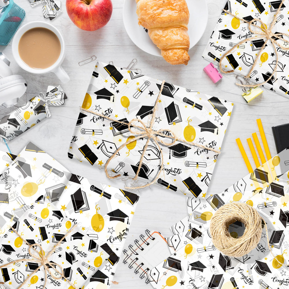 15/35pcs Graduation Gift Wrapping Paper | School Party Supplies lifestyle view