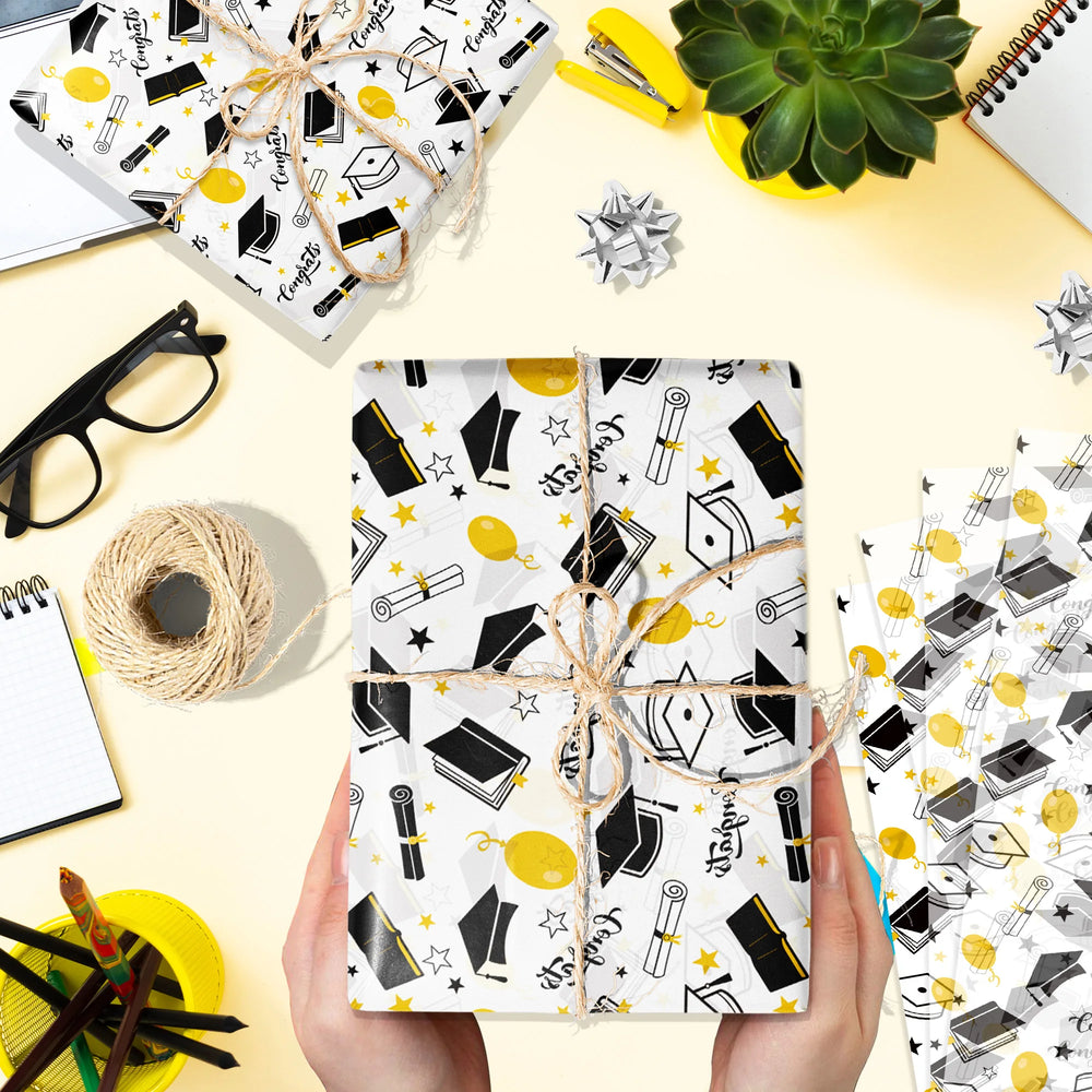 15/35pcs Graduation Gift Wrapping Paper | School Party Supplies additional angle