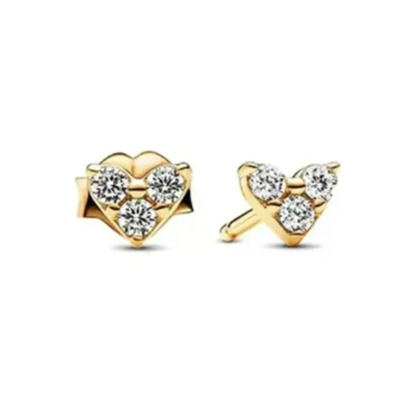 925 Sterling Silver Snowflake Heart Earrings | Fine Stud Earrings for Women detail view