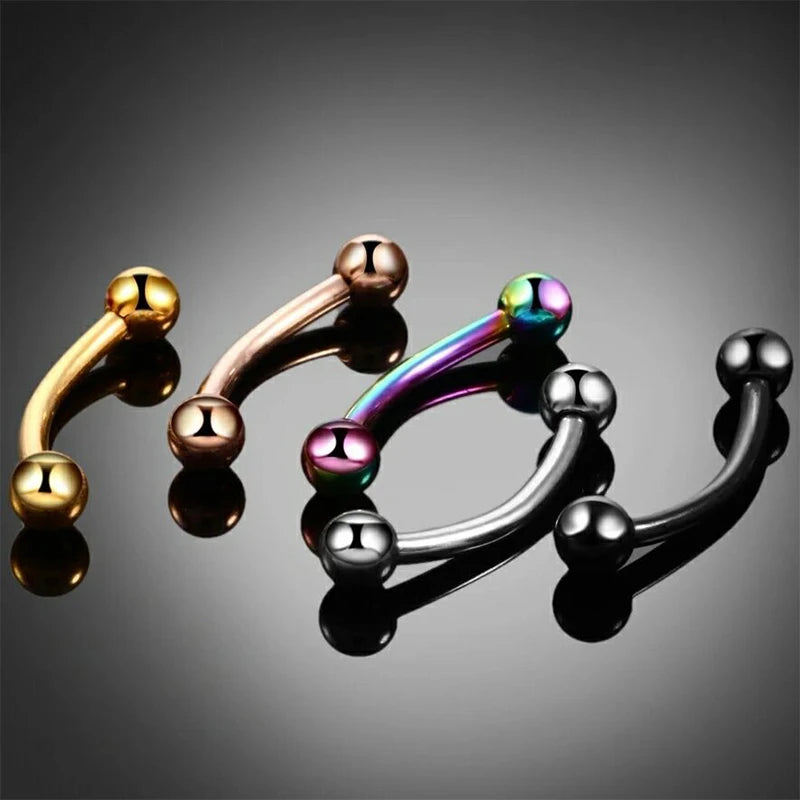 1PC Stainless Steel Helix Piercing Eyebrow Lip Labret Rings Stud Earring 6/8/10mm Tra alternate view