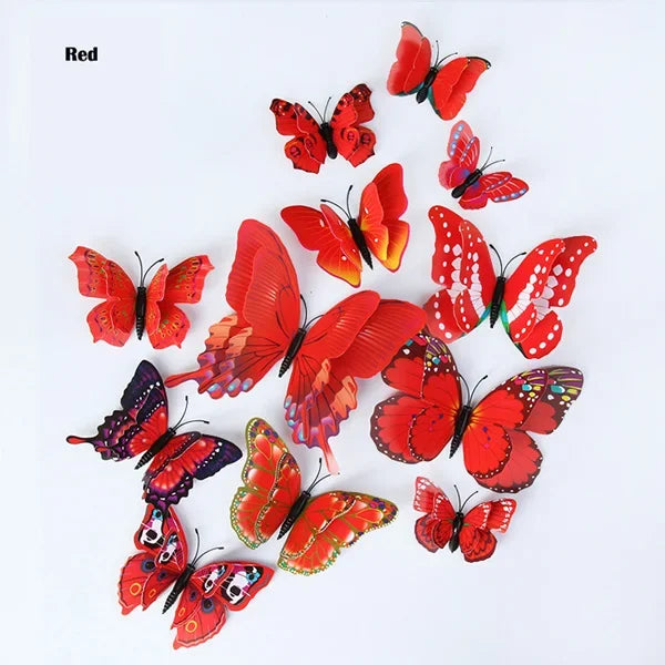 3D Butterfly Wall Stickers | 12/24pcs Magnetic Decor for Refrigerator and Walls lifestyle view