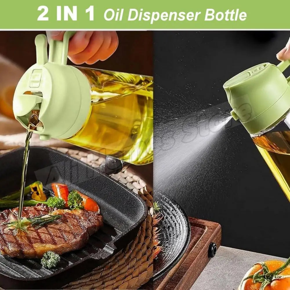 2 in 1 Oil Sprayer and Dispenser Bottle | Cooking Oil Spray Bottle for BBQ, Air Fryer lifestyle view