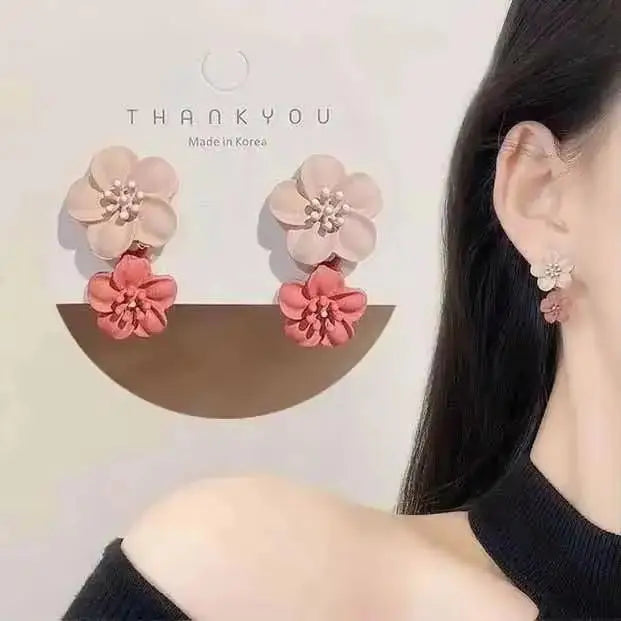 Korean Fashion Seven Star Zircon Earrings | Luxury Crystal Stars Stud Earrings close-up view