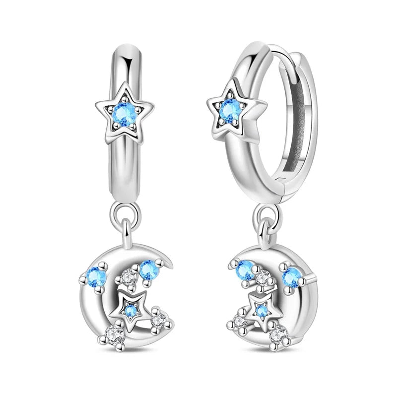 Silver Wine Cup Butterfly Women Earrings Brilliant Wedding Engagement Star Earrings Jewe detail view