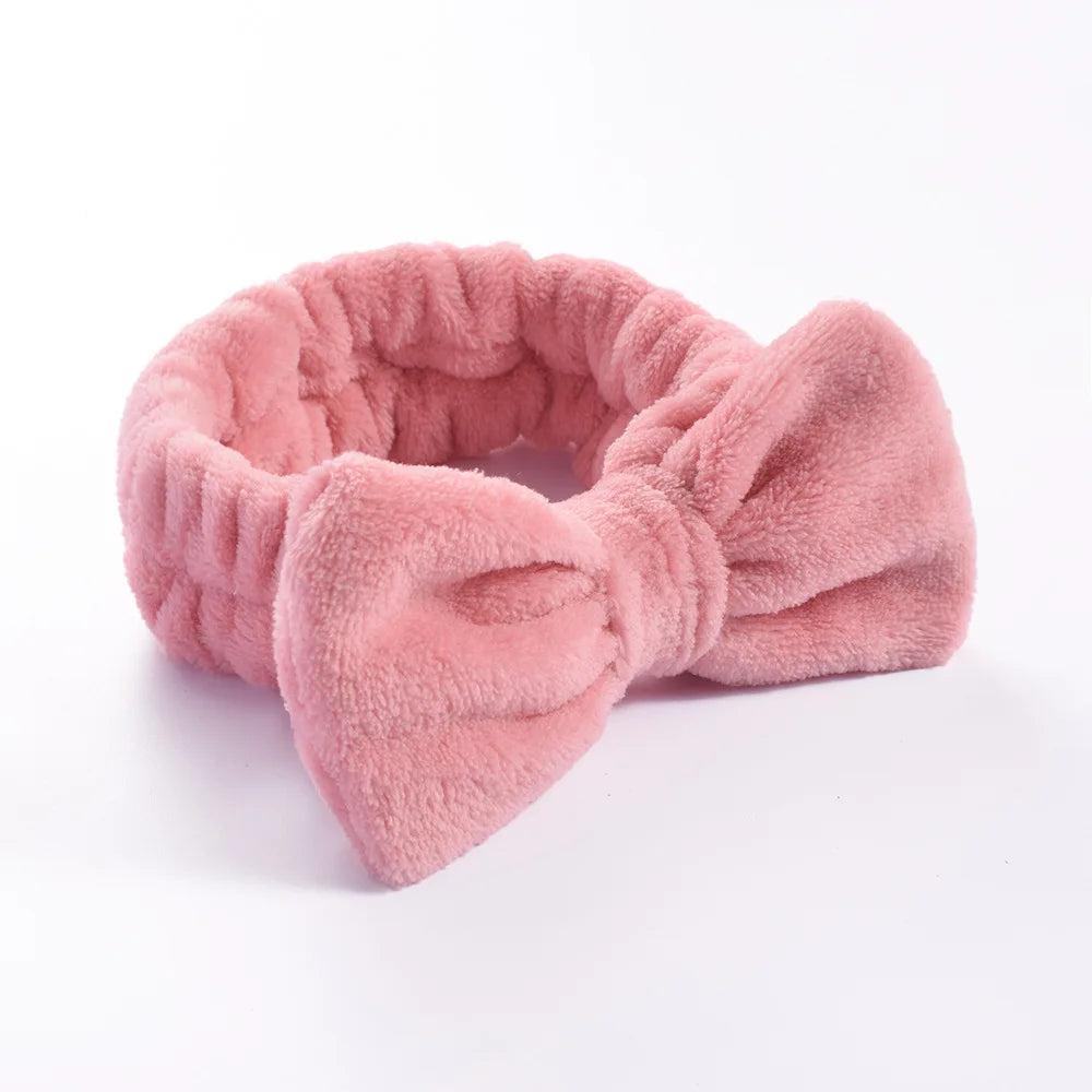 Soft Coral Fleece Headband Women Makeup Wash Face Spa Elastic Hair Band Fashion Fem additional angle