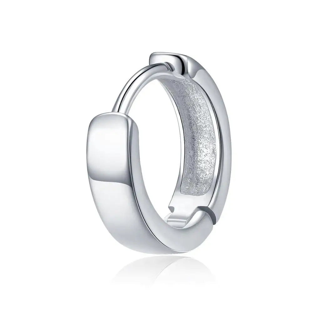 Hip-Hop Jewelry 925 Silver Earrings Tide Black Male Ear Clips Female Single Earrings lifestyle view
