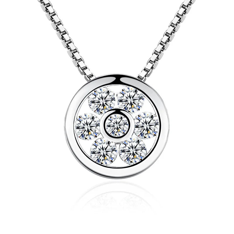 925 Sterling Silver Necklace Zircom for Women 18k Gold Plated Jewelry Pendant Birthda alternate view