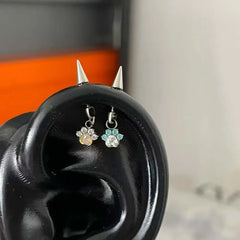 Stainless Steel Crystal Cat Claw Ear Bone Nail for Women Sweet Cute Shiny Zircon Hear alternate view