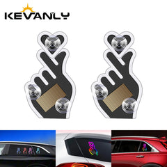 Solar Finger Heart LED Night Light | USB Solar Ambient Lamp for Car, Room, Party