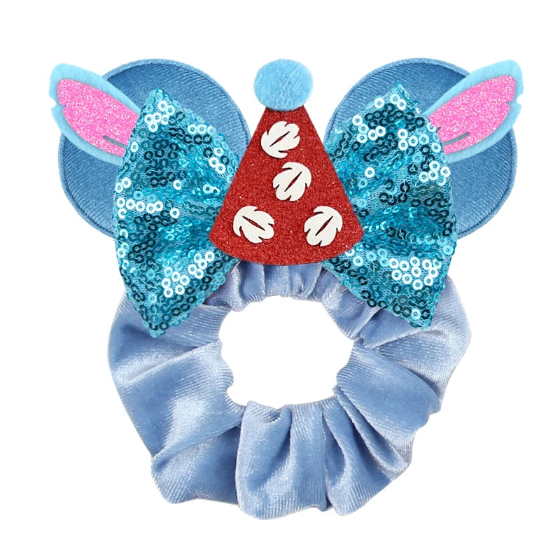 Women Ears Hair Scrunchies Velvet Hairbands For Girls Sequins Bows Headband Women Tri lifestyle view