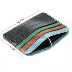 Slim Thin Mini ID Card Holder | PU Leather Credit Card Case for Men and Women close-up view