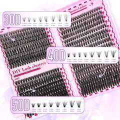 700PCS-30D/40D/50D 80D DIY Eyelash Extension Kit Mixed Length 9-16mm, D-Curl Eyelashes for DIY and Various Festive Celebrations