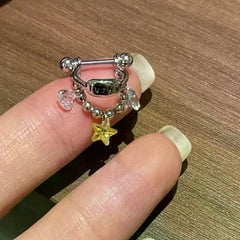 New Fashion Cross Ear Bone Nail Shiny Zircon Trendy Stud Earring For Women Body Pierci close-up view