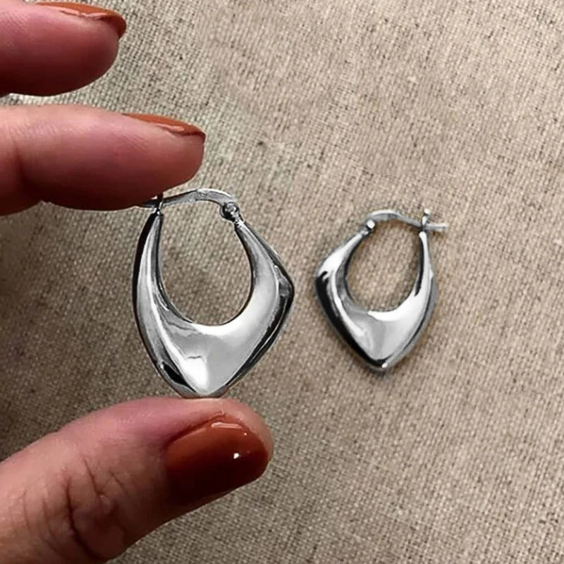 Geometric Metal Hoop Earrings for Women | Trendy Fashion Jewelry Set lifestyle view