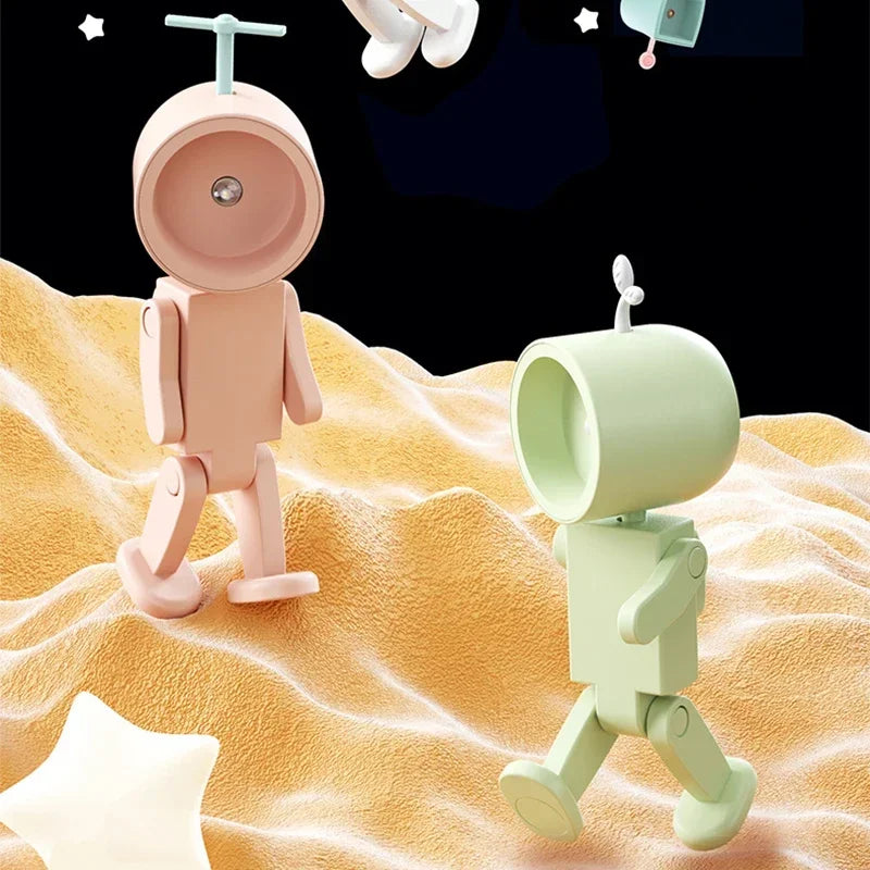 Creative Astronaut Magnetic Night Light | LED Mini Square Robot Desk Lamp detail view