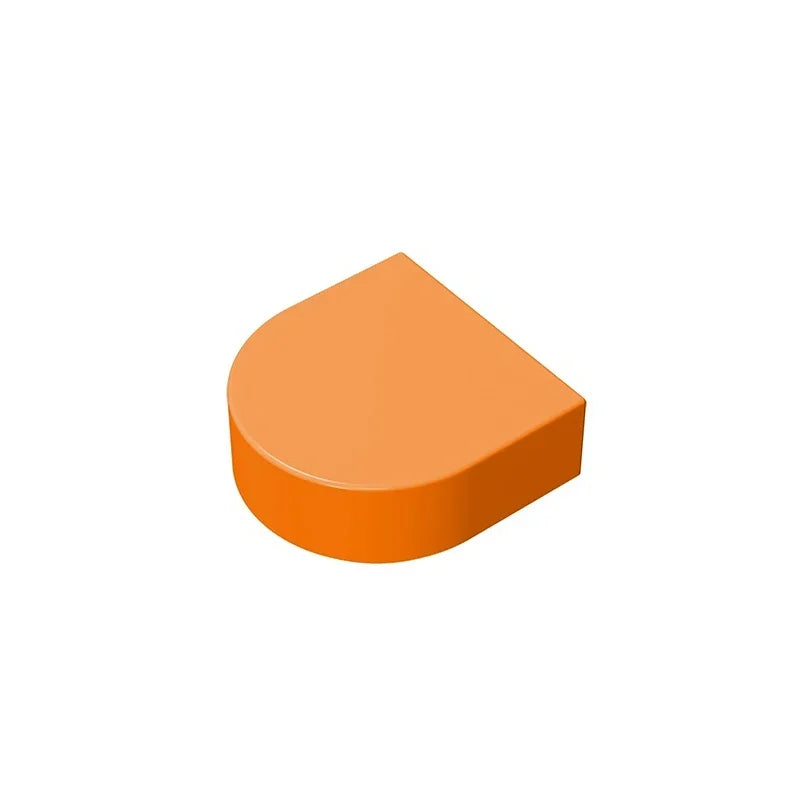 Gobricks Tile Round 1 x 1 Half Circle Extended | Compatible Brick Building Block detail view