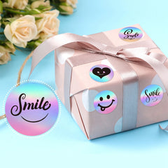 100-500pcs Rainbow Laser Thank you for supporting my small business Stickers Gift Enve close-up view