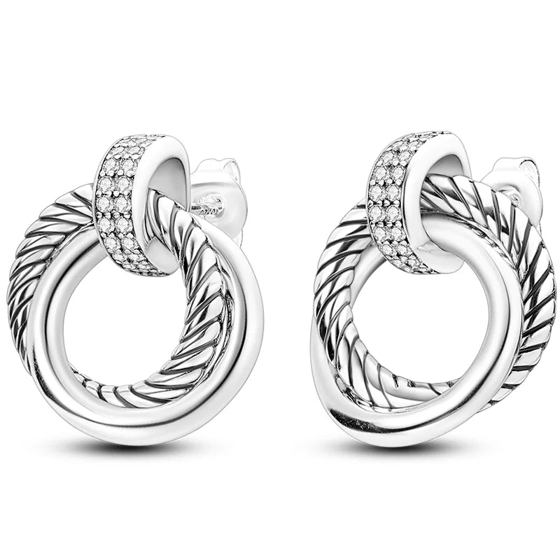 Colorful 925 Sterling Silver Hoop Earrings for Women | Classic Circle Earrings
