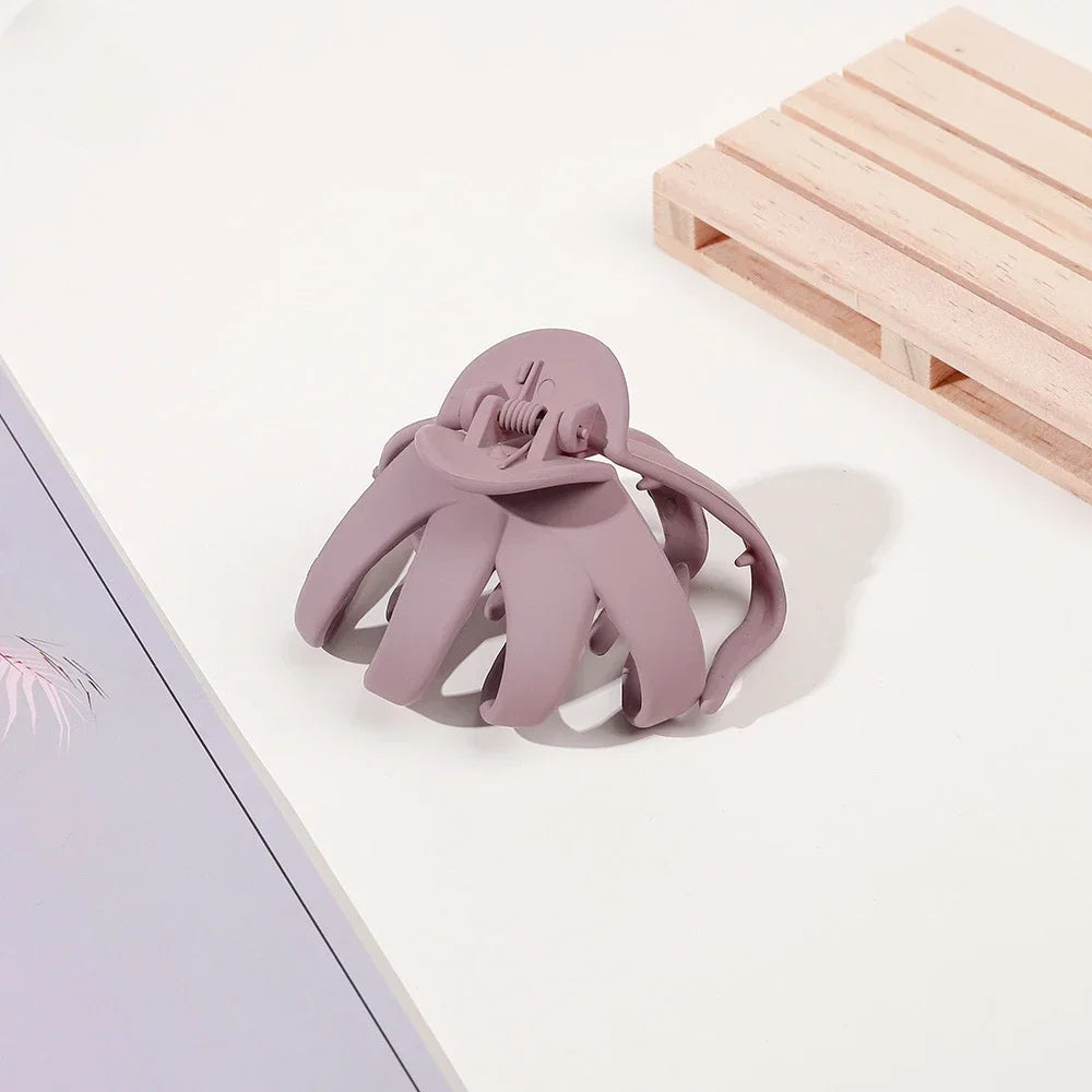 Frosted Octopus Hair Claw Solid Color Ponytail Clip Korean Simple Women Girls Non-Slip Shark Claw Irregular Hair Accessories