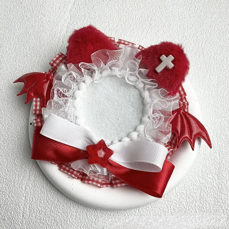 Kawaii Cartoon Badge Pin Holder Cute Korean Kitten Ear Wings Anime Badge Cover Case D alternate view