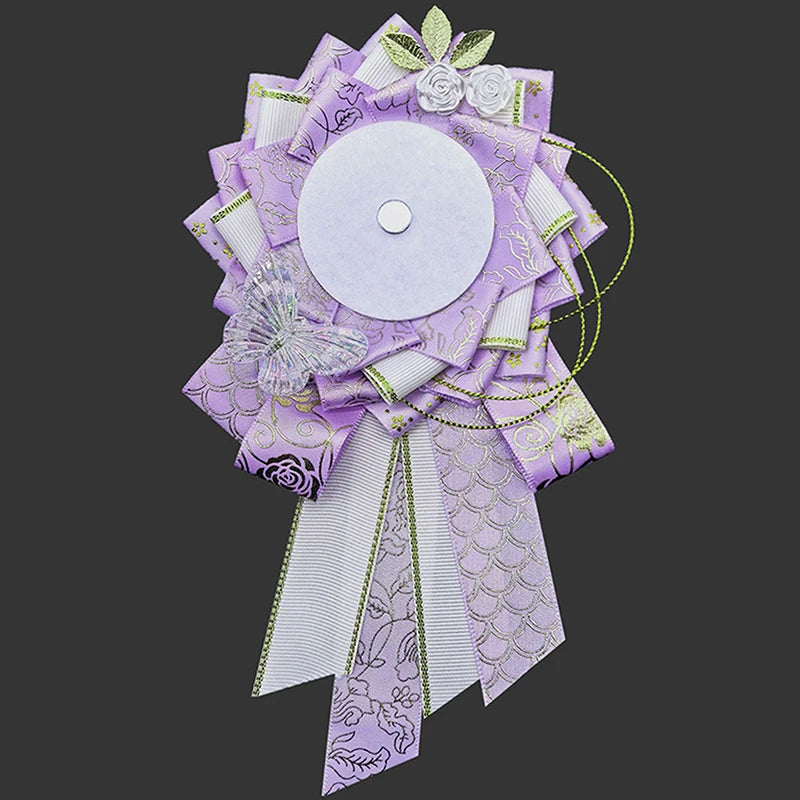 Ribbon Cosplay Ita Bags Rosette Protection Flower Pin Holder Badge Base Accessories additional angle