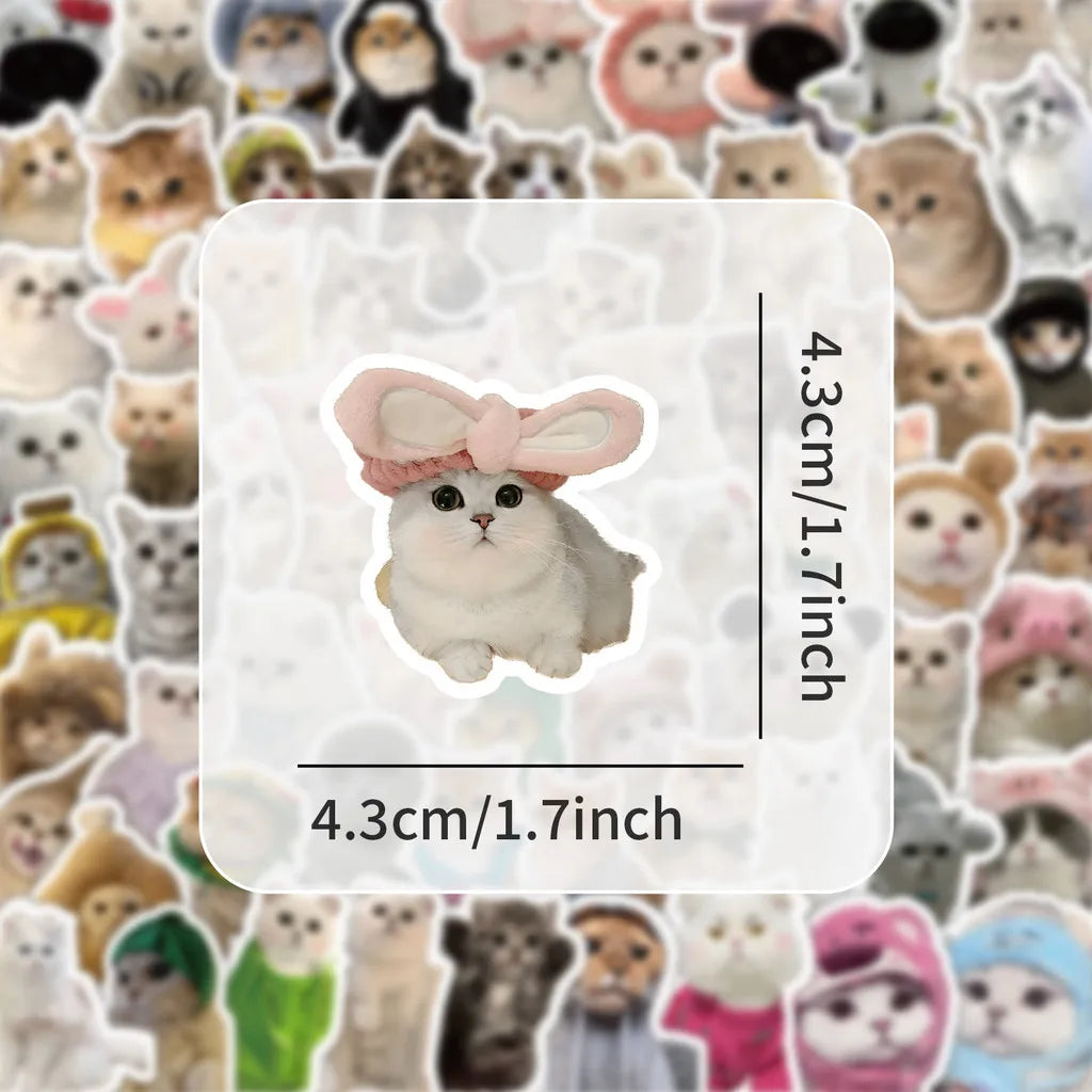 103 Pcs Cute Cat Stickers | Adorable Decor for Journals, Phones, Water Bottles & DIY lifestyle view
