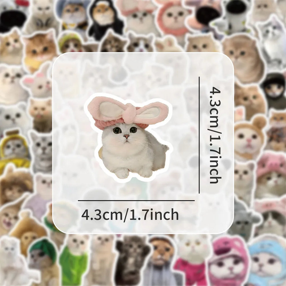 103 Pcs Cute Cat Stickers | Adorable Decor for Journals, Phones, Water Bottles & DIY lifestyle view