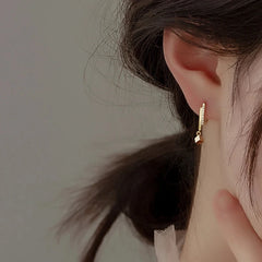Fashion Clear Zircon Saure Bead Charm Stud Earring For Women Party Elegant Jewelry Pendi detail view