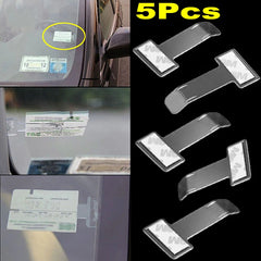 Car Styling Parking Ticket Holder Fastener Card Holder Invoice Receipt Mounting Fastener Plastic Organizer Windshield Sticker