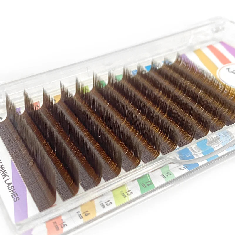NATUHANA L/LU Curl Auto Fan Colored Lashes | Easy Fan Color Eyelash Extension additional angle