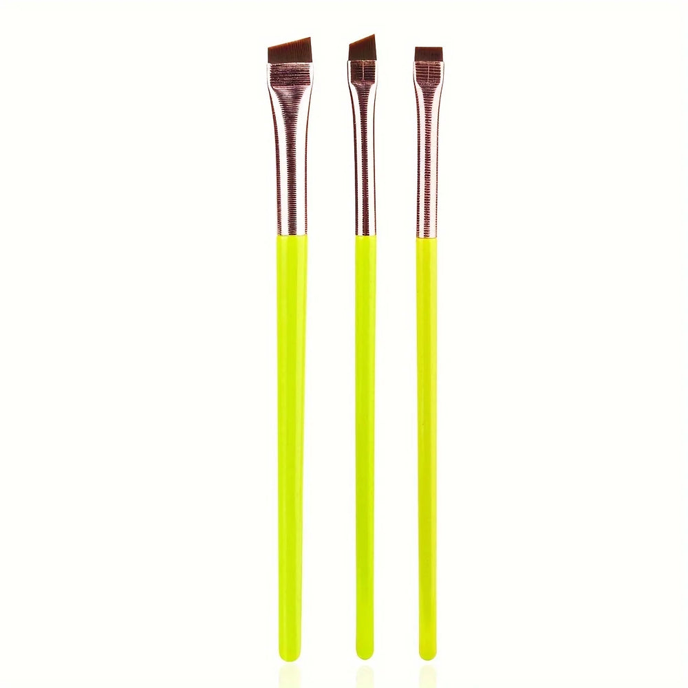 3pcs Makeup Brush Set, Blade Eyeliner Brush Fine Oblique Head Eyebrow Brush Outline Ey close-up view