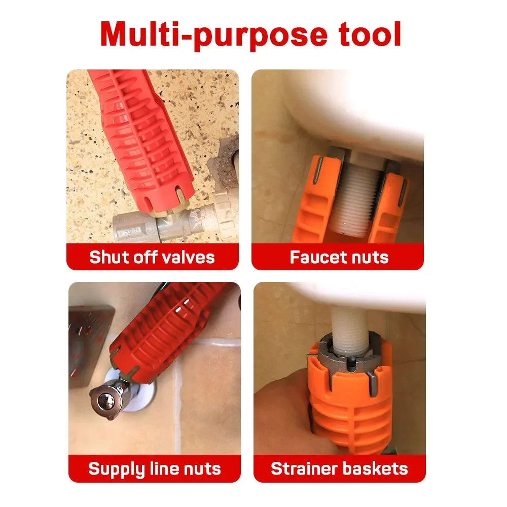 14 In 1 Faucet Sink Wrench | Multi-Use Plumbing Tool Kit for Bathroom and Kitchen additional angle